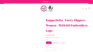 Sorority Shop - Kappa Delta Furry Slippers