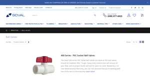 Soval - 400 Series PVC Socket Ball Valves