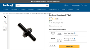 Spa Depot - Spa Ozone Check Valve PX1906