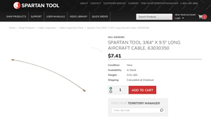Spartan Tool - 3/64 x 9.5 Long Aircraft Cable