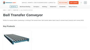 Speedrack West - Ball Transfer Conveyors