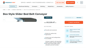 Speedrack West - Box Style Slider Bed Conveyor Belt System