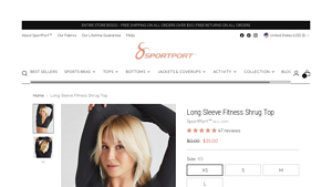 SportPort Active - Long Sleeve Fitness Shrug Top