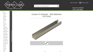 Stainless Supply - Custom C-Channel 304 Stainless #4 Finish