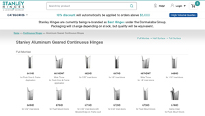 Stanley - Aluminum Geared Continuous Hinges