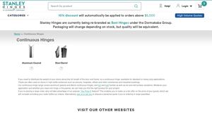Stanley Hinges - Continuous Hinges