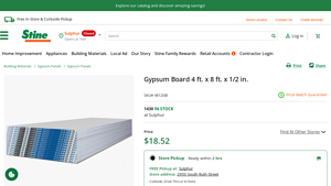Stine Home - Gypsum Board 4 ft. x 8 ft. x 1/2 in.