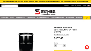 SafetyKleen - 16 Gallon Steel Drum Open Head