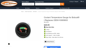 Industrial® - Coolant Temperature Gauge for Bobcat®