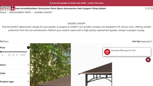 Sunjoy - Replacement Canopies for Gazebos and Pergolas