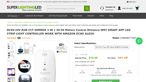 Super Lighting - DC9V-24V RGB CCT Dimmer 3 in 1