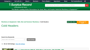 Surplus Record - Used Cold Headers for Sale