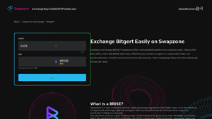 Screenshot of Bitgert Exchange, Price, Chart | Trade BRISE - Swapzone