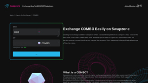 Screenshot of COMBO Exchange, Price, Chart | Trade COMBO - Swapzone