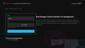 Screenshot of Cortex Exchange, Price, Chart | Trade CTXC - Swapzone