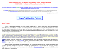 Sweet Composites - Kevlar and Graphite Fabrics