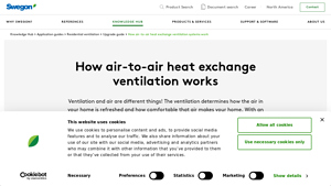 Swegon - Air-to-Air Heat Exchange Ventilation System