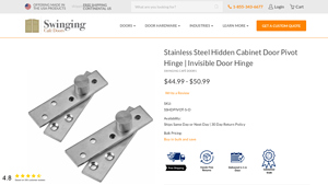 Swinging Cafe Doors - Stainless Steel Hidden Cabinet Door Pivot Hinge
