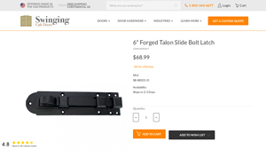 John Wright - 6 Forged Talon Slide Bolt Latch