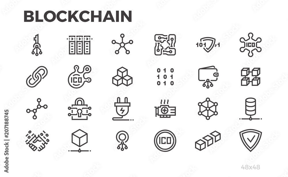 Featured image for symbol currency - Blockchain technology icons ...