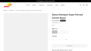 Synco - Champion Super Full Size Carrom Board