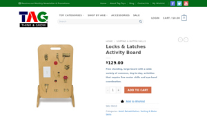 TagToys - Locks & Latches Activity Board