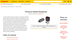 Tameson - Pressure Switches