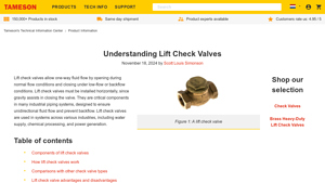 Tameson - Lift Check Valves