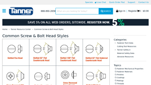 Tanner Bolt - Fastener Head Types