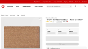 Room Essentials™ - 1'6x2'6 Solid Doormat Beige