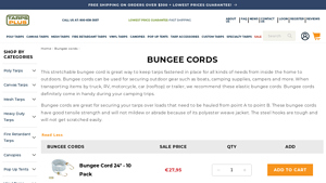 Tarps Plus - Stretchable Bungee Cord