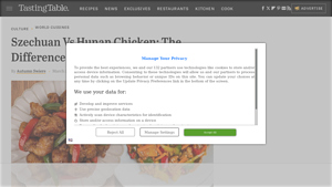 Tasting Table - Szechuan vs. Hunan Chicken