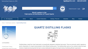 Technical Glass Products - Quartz Distilling Flasks