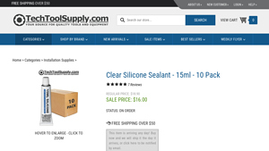 Tech Tool Supply - Clear Silicone Sealant 15ml - 10 Pack