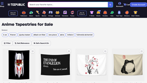 Teepublic - Anime Tapestries