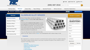 Texas Alloys - Aluminum Alloys 6061, 6063, 3003, 5052