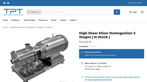 Texas Process Technologies - High Shear Mixer Homogenizer
