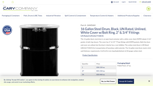 The Cary Company - 16 Gallon Steel UN Rated Black Tank