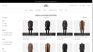 The Jacket Maker - Men's Leather Duster Coats