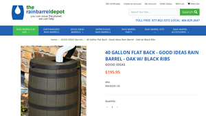 Good Ideas - 40 Gallon Flat Back Rain Barrel