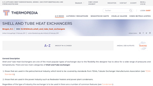 Thermopedia - Shell and Tube Heat Exchangers