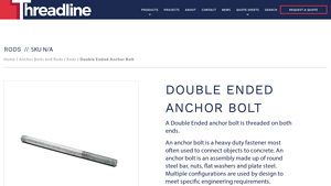 Threadline Products - Double Ended Anchor Bolt