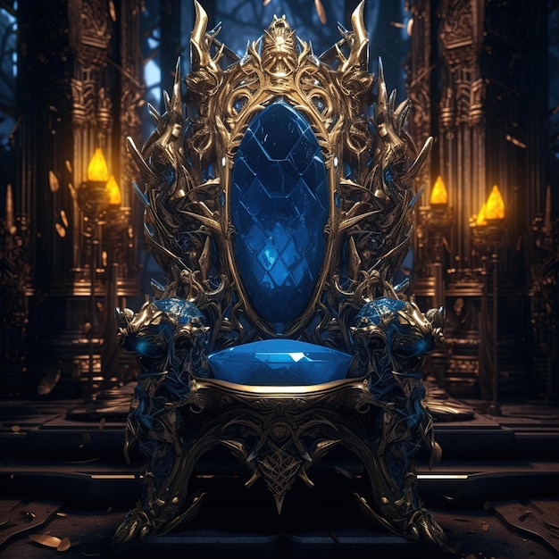 An application scenario or product detail of throne with dark blue - Image 2
