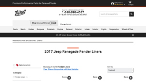 Crown Automotive - Jeep Renegade Fender Liners