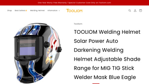 TOOLIOM - Solar Power Auto Darkening Welding Helmet