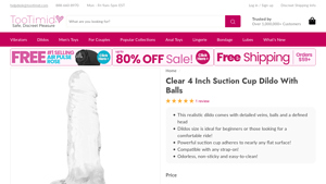 Tootimid - Clear 4 Inch Suction Cup Dildo