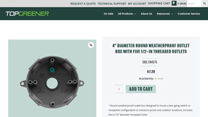 TopGreener - 4-Inch Round Weatherproof Outlet Box