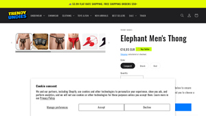 Trendy Undies - Elephant Men's Thong