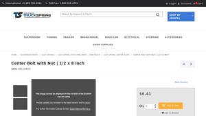 L& - 1/2 inch Fine Thread Bolt