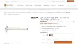 Von Duprin - 9957EO Three-Point Latching Exit Device